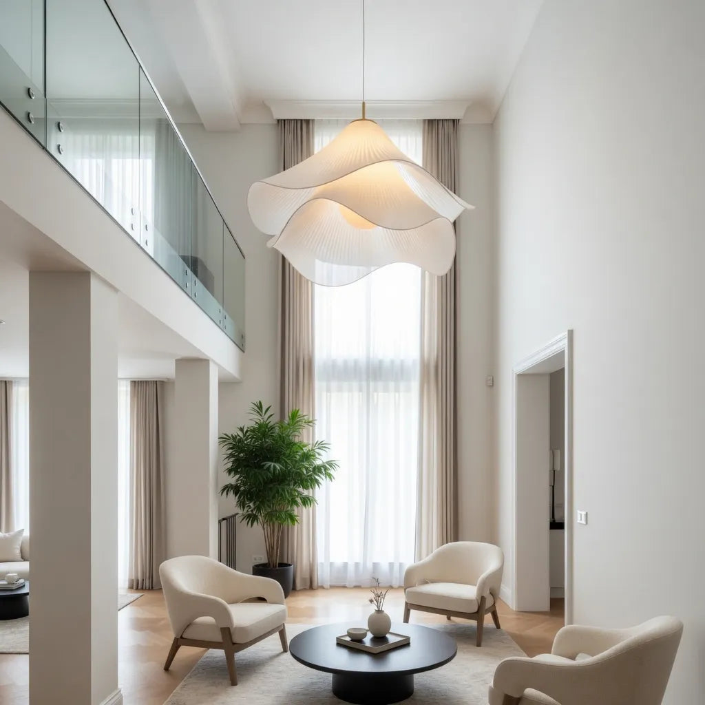 Vesper Minimalist Layered Fabric Wave Pendant Light