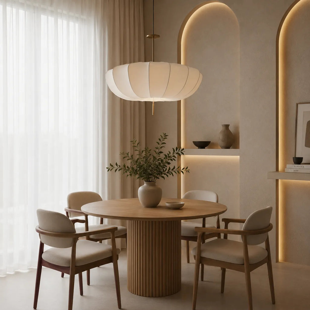 Kellan Modern White Fabric Pendant Light