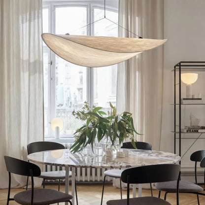 Elias White Fabric Pendant Light