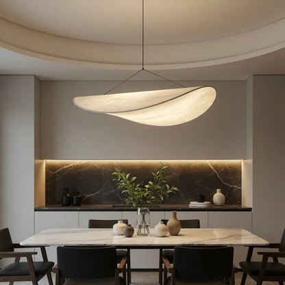 Elias White Fabric Pendant Light