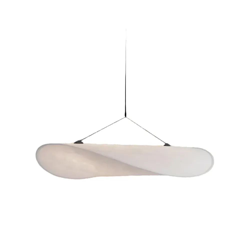 Elias Minimalist White Fabric Sculptural Pendant Light