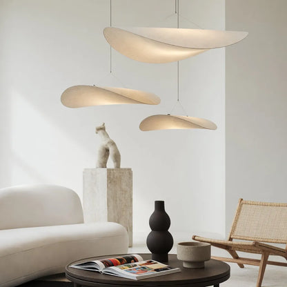 Elias White Fabric Pendant Light