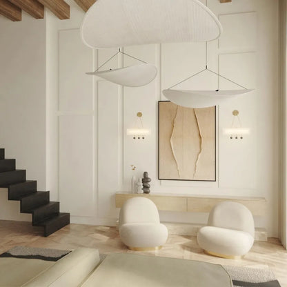 Elias White Fabric Pendant Light
