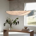 Elias Minimalist White Fabric Sculptural Pendant Light