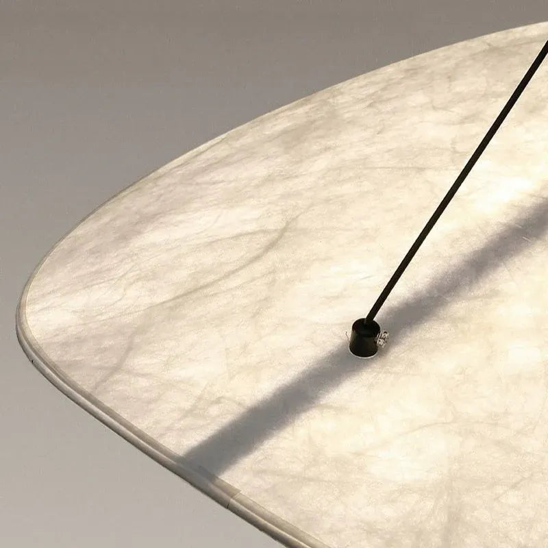 Elias Minimalist White Fabric Sculptural Pendant Light