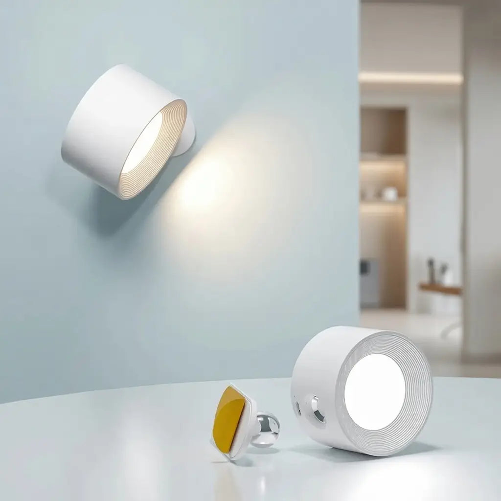 Wireless Stick-On Pivot Wall Light with Adjustable Head