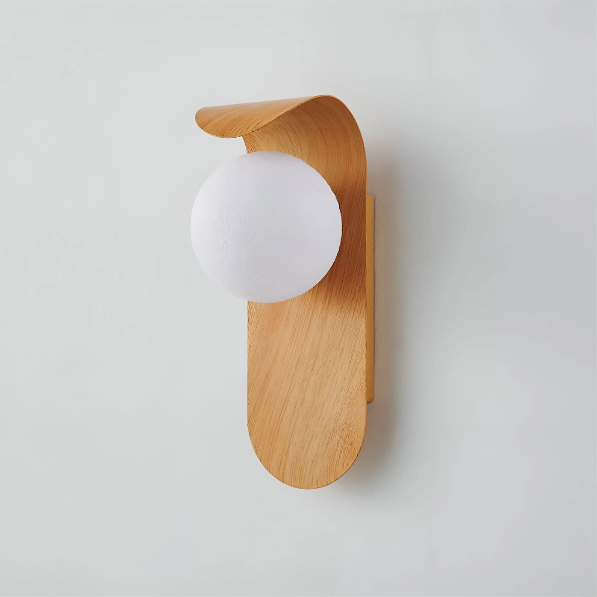 Tessa Modern Wood Accent Frosted Globe LED Wall Light