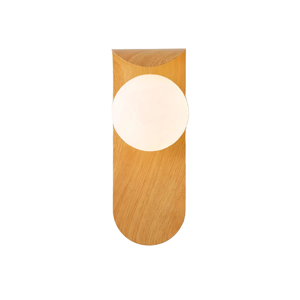 Tessa Modern Wood Accent Frosted Globe LED Wall Light