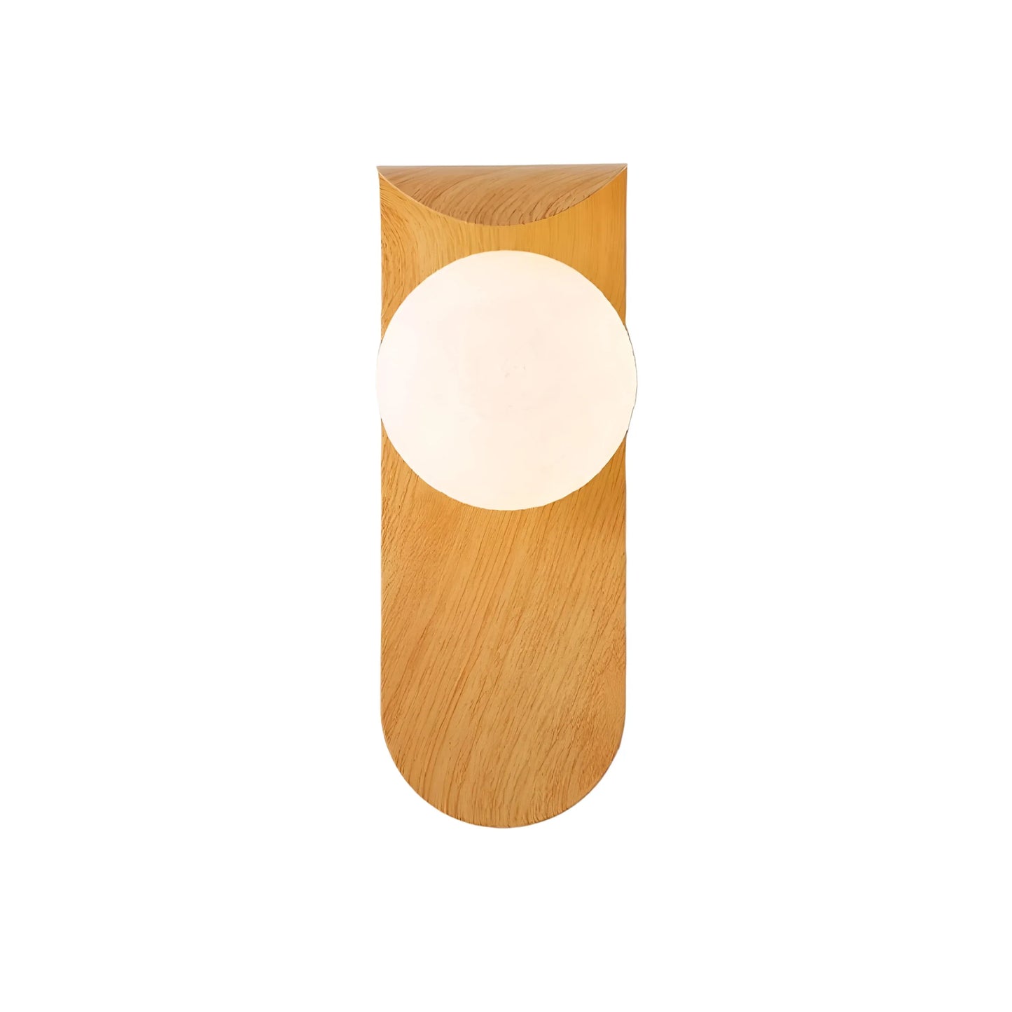 Wood Accent Wall Light with Frosted Glass Globe