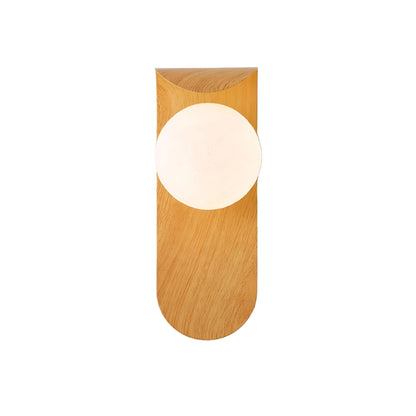 Wood Accent Wall Light with Frosted Glass Globe