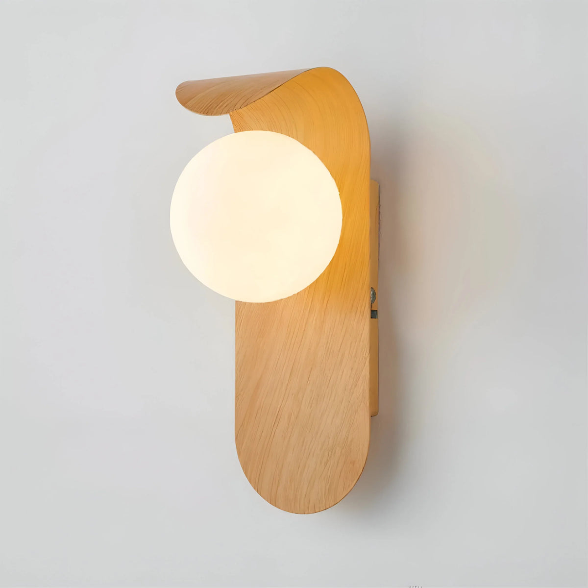 Tessa Modern Wood Accent Frosted Globe LED Wall Light