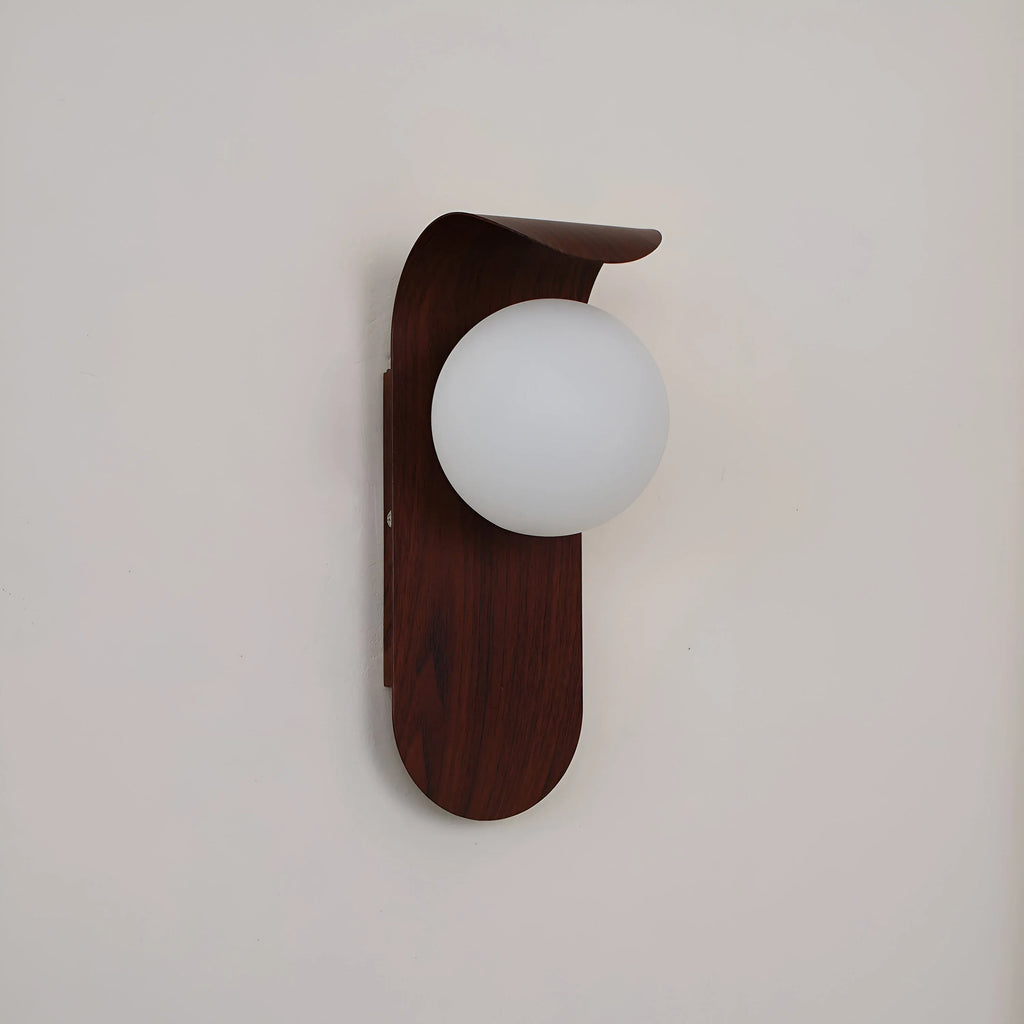 Tessa Modern Wood Accent Frosted Globe LED Wall Light