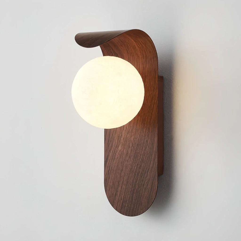 Tessa Modern Wood Accent Frosted Globe LED Wall Light