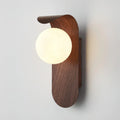 Tessa Modern Wood Accent Frosted Globe LED Wall Light