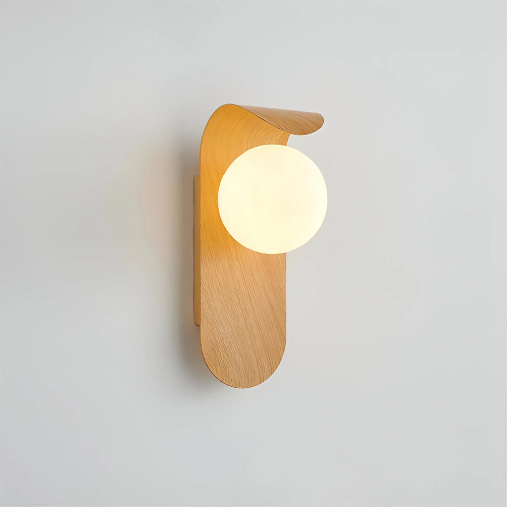 Tessa Modern Wood Accent Frosted Globe LED Wall Light