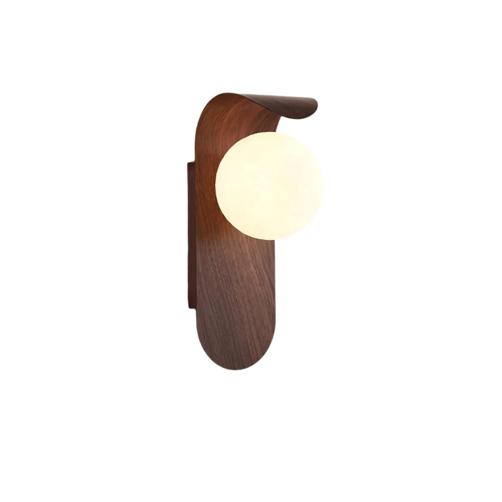 Tessa Modern Wood Accent Frosted Globe LED Wall Light