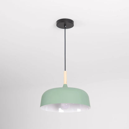 Wood and Metal Pendant Light with Minimal Form