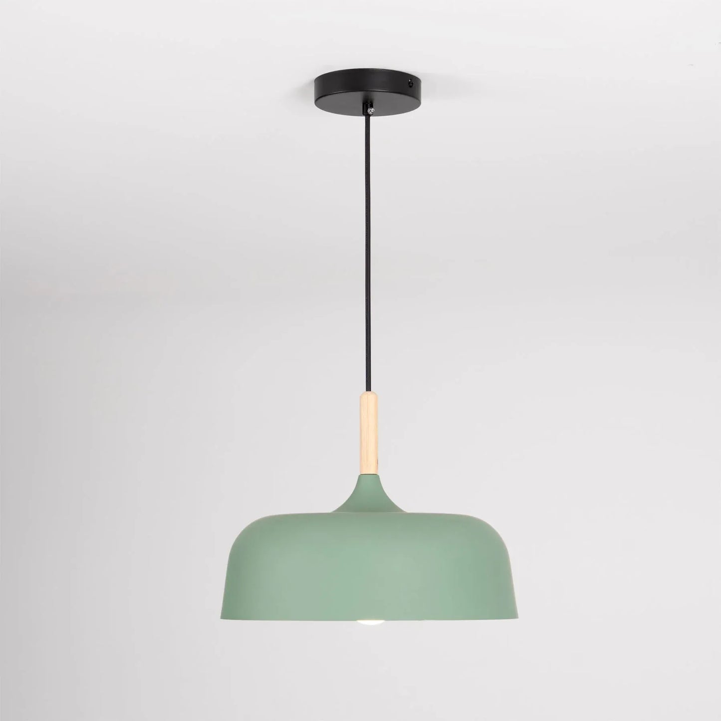 Wood and Metal Pendant Light with Minimal Form