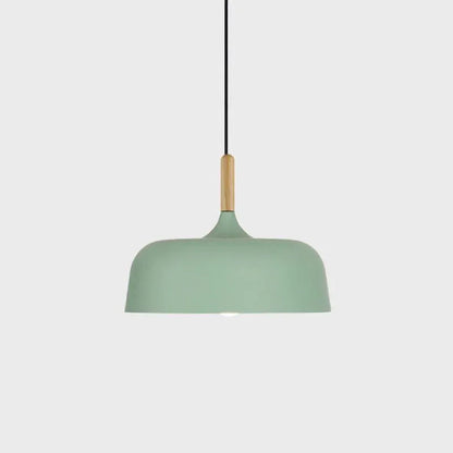 Wood and Metal Pendant Light with Minimal Form