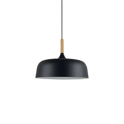 Wood and Metal Pendant Light with Minimal Form