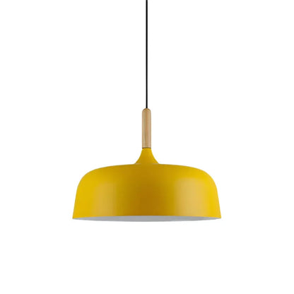 Wood and Metal Pendant Light with Minimal Form