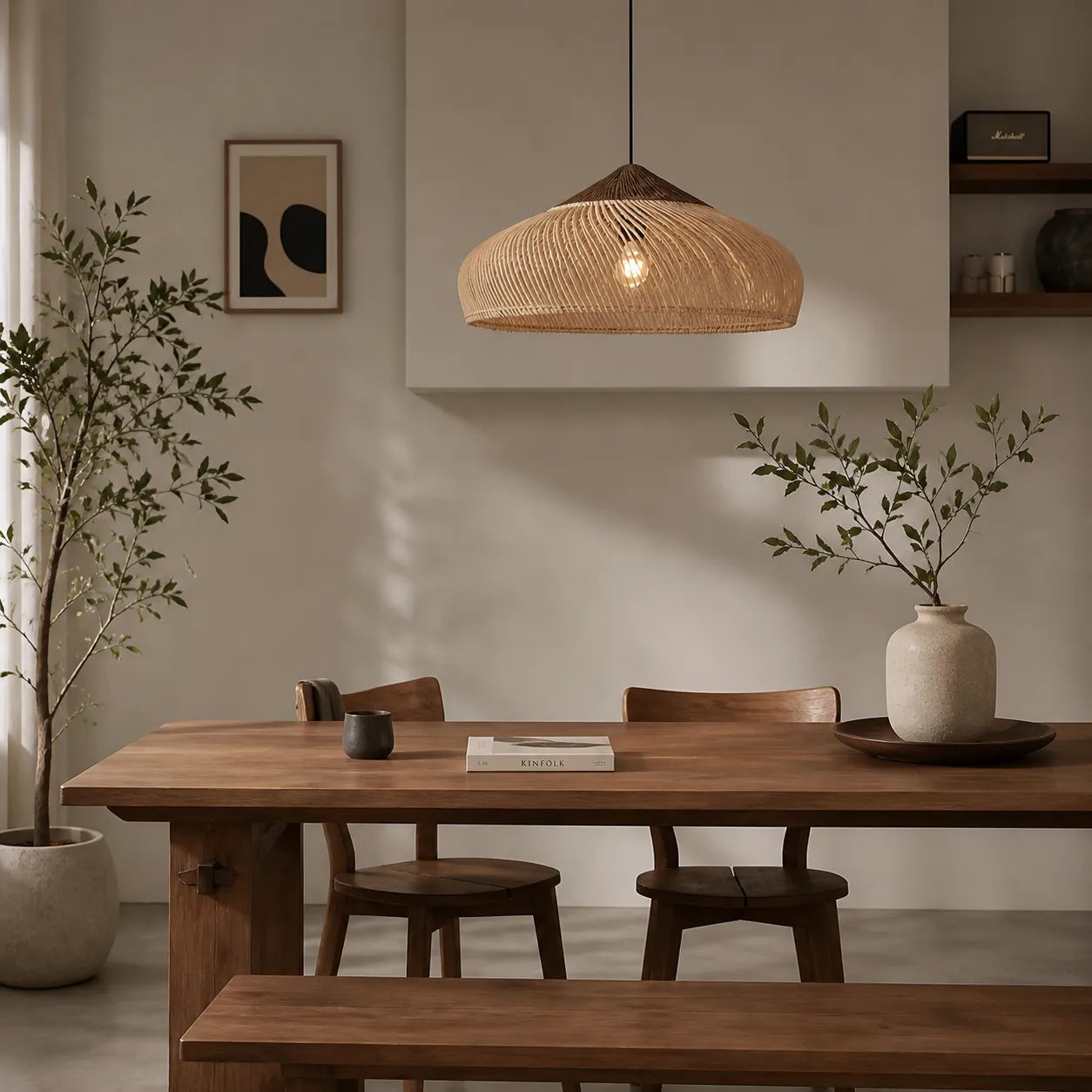 Yuna Woven Rattan Dome Pendant Ligh