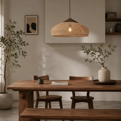 Yuna Woven Rattan Dome Pendant Ligh