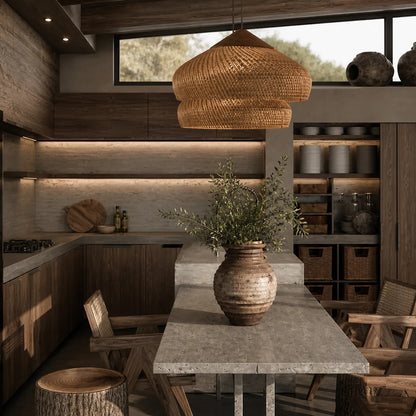 Yuna Woven Rattan Dome Pendant Ligh