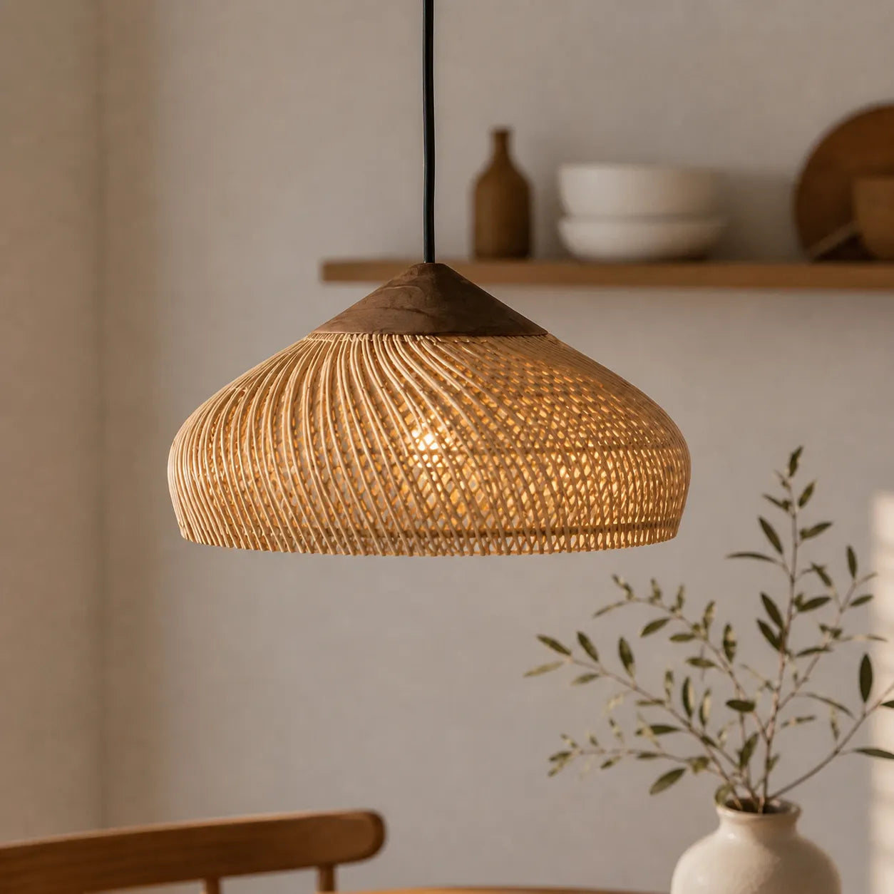 Yuna Woven Rattan Dome Pendant Ligh