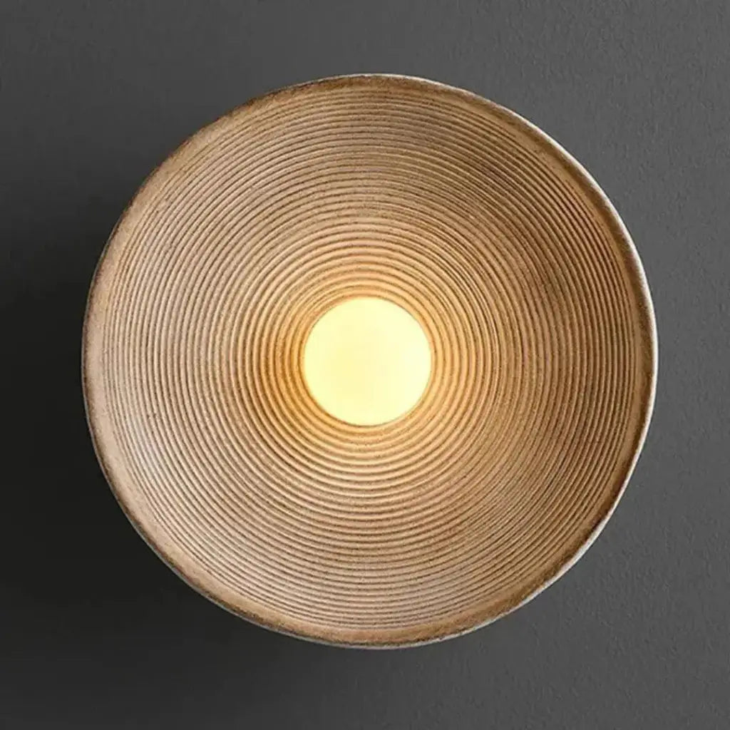 Zenra Japandi Concentric Ripple Resin Wall Light