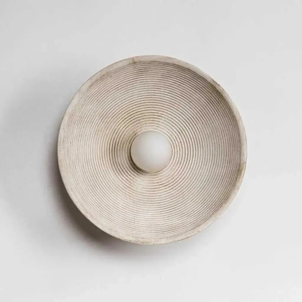 Zenra Japandi Concentric Ripple Resin Wall Light
