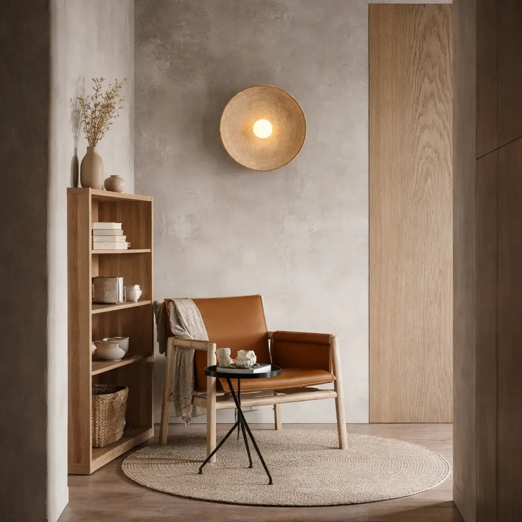 Zenra Japandi Concentric Ripple Resin Wall Light