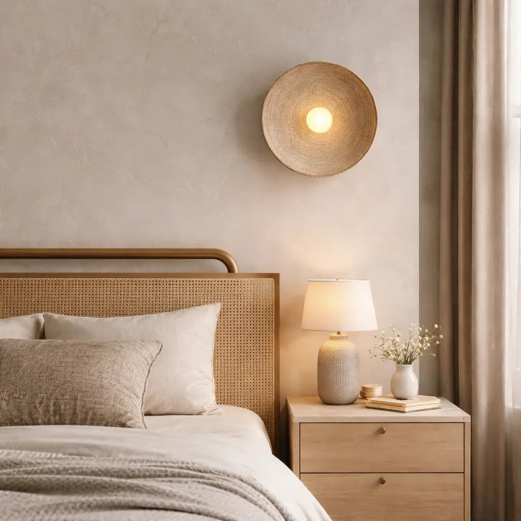 Zenra Japandi Concentric Ripple Resin Wall Light