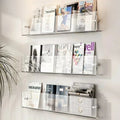 Acrylic Floating Shelf with Wall Mount and Front Barrier for Books and Magazines - Image 10