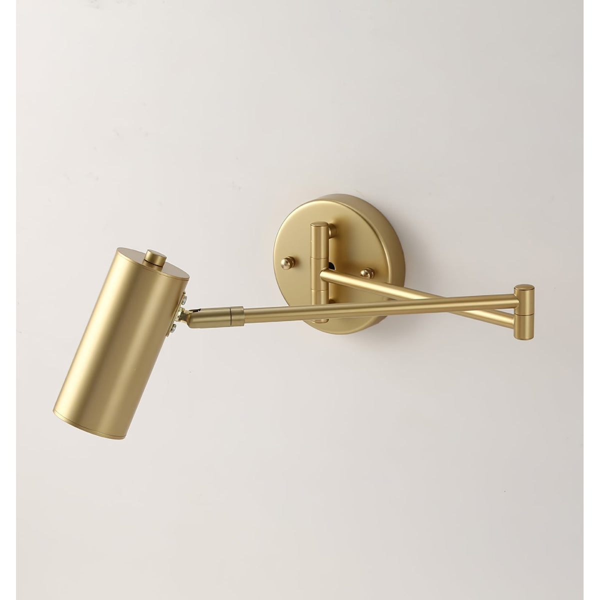 Adjustable Swing Arm Wall Sconce with Cylindrical LED Spotlight and Directional Reading Light - Image 22