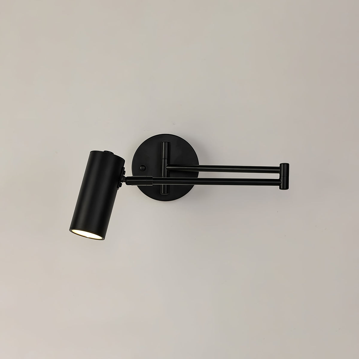 Adjustable Swing Arm Wall Sconce with Cylindrical LED Spotlight and Directional Reading Light - Image 24