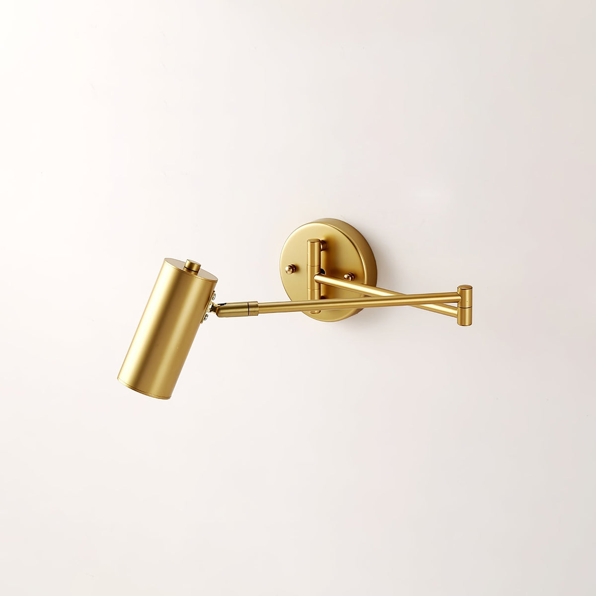 Adjustable Swing Arm Wall Sconce with Cylindrical LED Spotlight and Directional Reading Light - Image 25