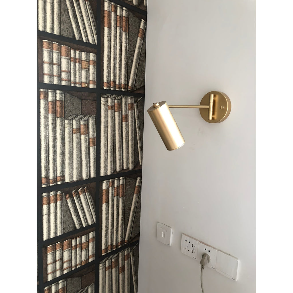 Adjustable Swing Arm Wall Sconce with Cylindrical LED Spotlight and Directional Reading Light - Image 31