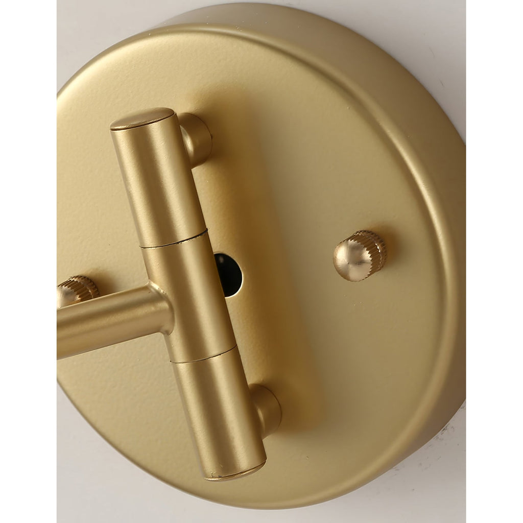 Adjustable Swing Arm Wall Sconce with Cylindrical LED Spotlight and Directional Reading Light - Image 37