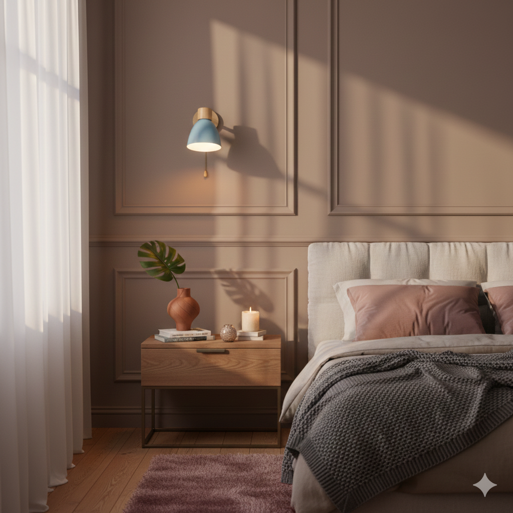 Adjustable Swing Arm Wall Sconce Wooden Base and Metal Shade - Image 26