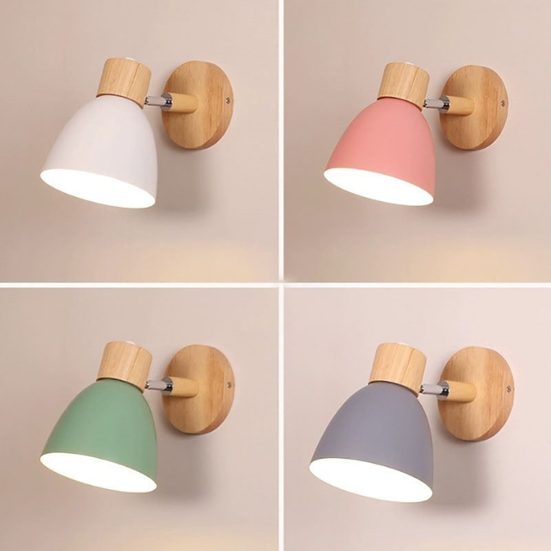 Adjustable Swing Arm Wall Sconce Wooden Base and Metal Shade - Image 30