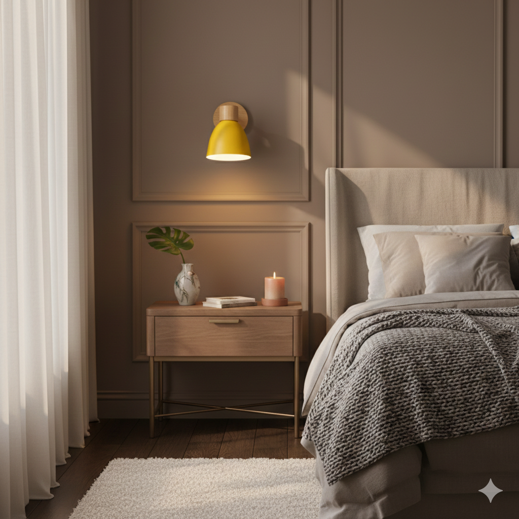 Adjustable Swing Arm Wall Sconce Wooden Base and Metal Shade - Image 6