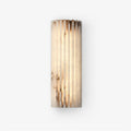 Alabaster Wall Sconce with Fluted Stone Texture and Integrated LED Light - Image 1
