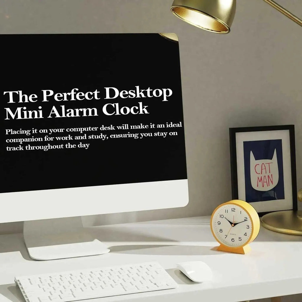 Analog Alarm Clock with Non-Ticking Quartz Movement Backlight and Integrated Stand - Image 3