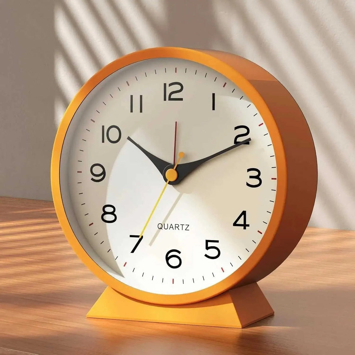 Analog Alarm Clock with Non-Ticking Quartz Movement Backlight and Integrated Stand - Image 5