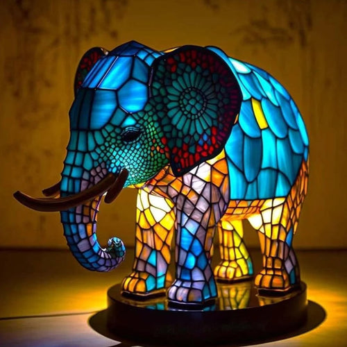 Animal Table Lamp with Stained Glass Design and Warm Ambient Glow - Image 1