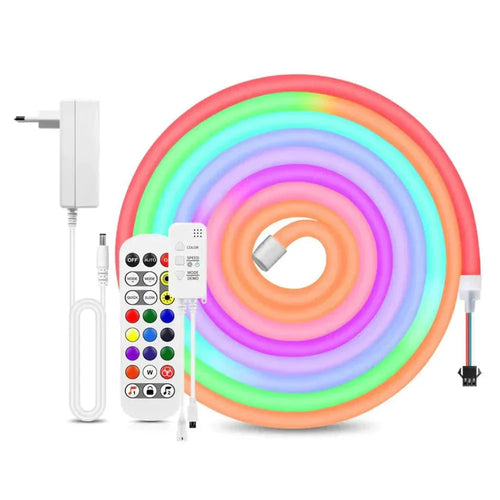 App-Controlled Neon LED Light Strip with Flexible Rope Design and Multicolor Customization - Image 2