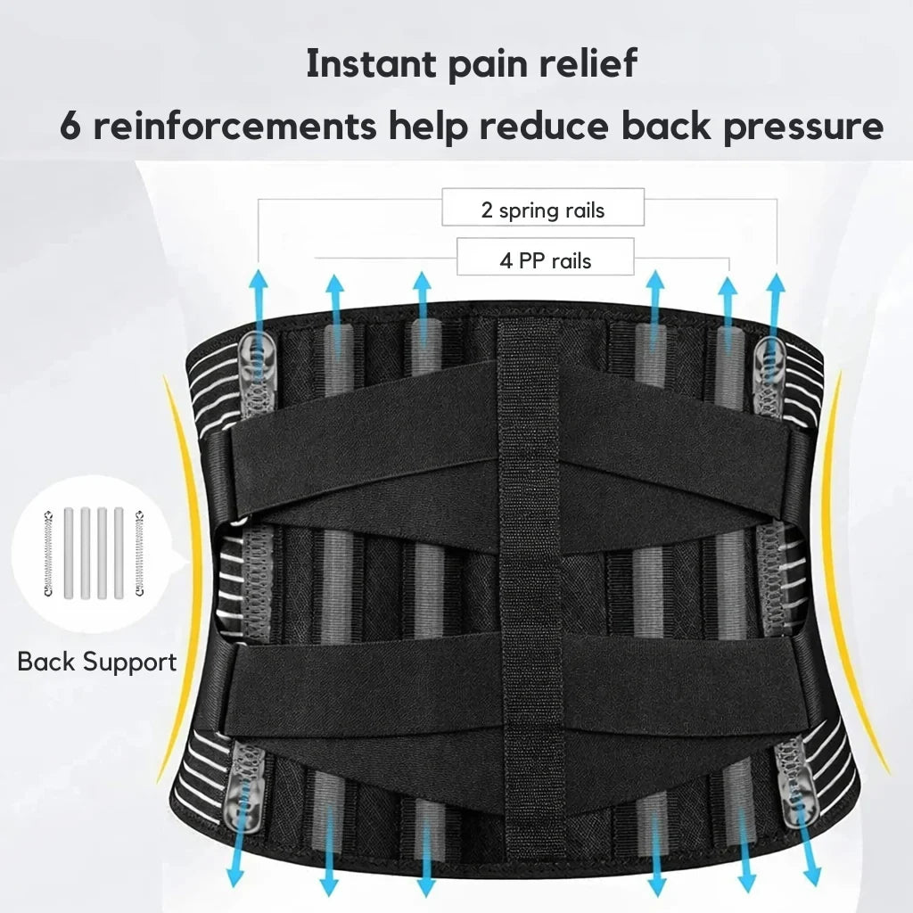 Back Brace with Lumbar Support and Adjustable Compression Straps - Image 5