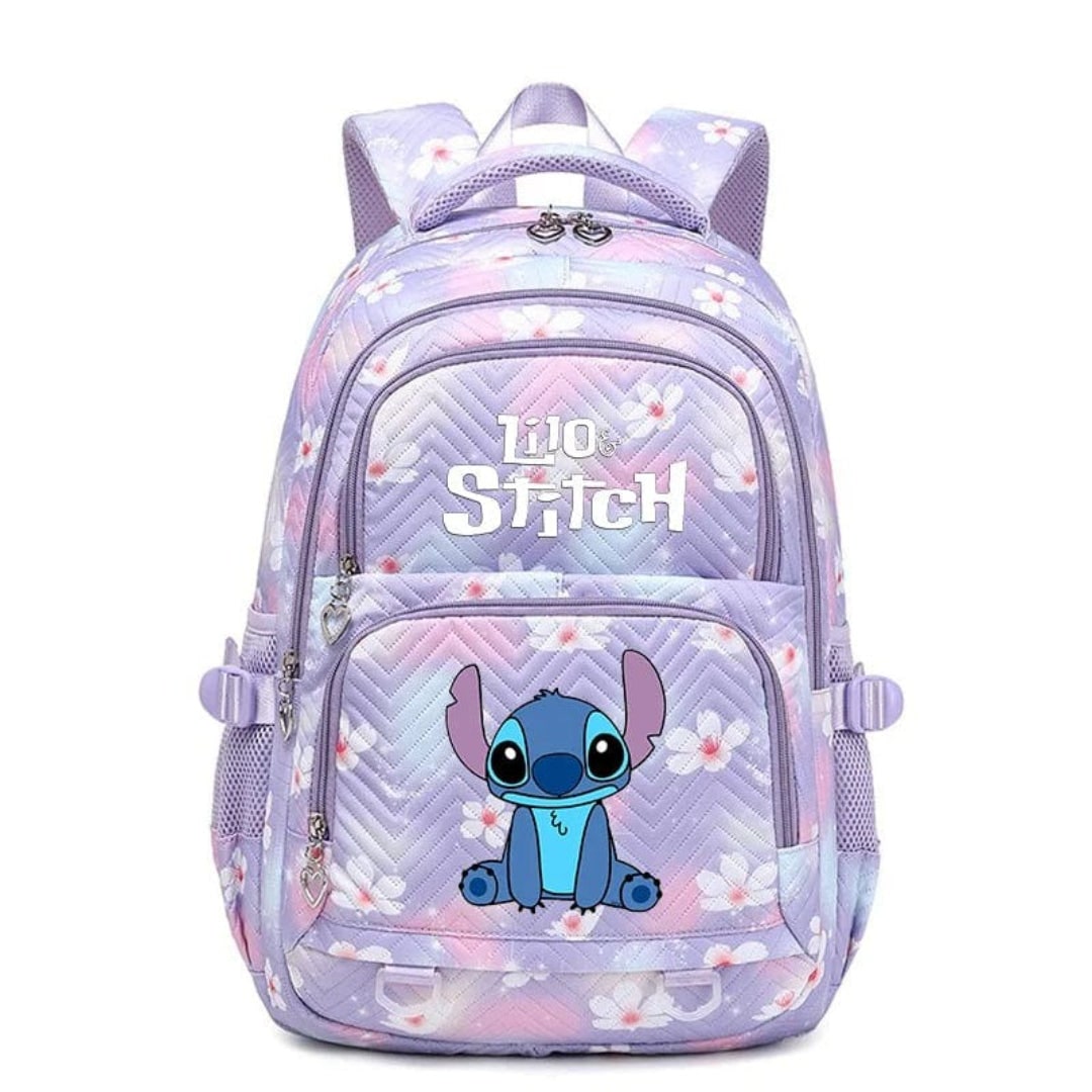 Back to School Quilted Backpack with Character Print and Multiple Pockets - Image 6