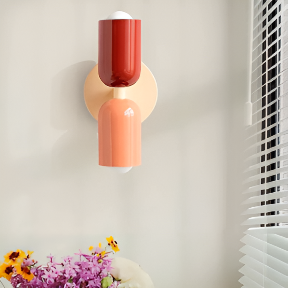 Battery Powered Wall Sconce with Dual Capsule Shades and Cordless Modern Design - Image 1